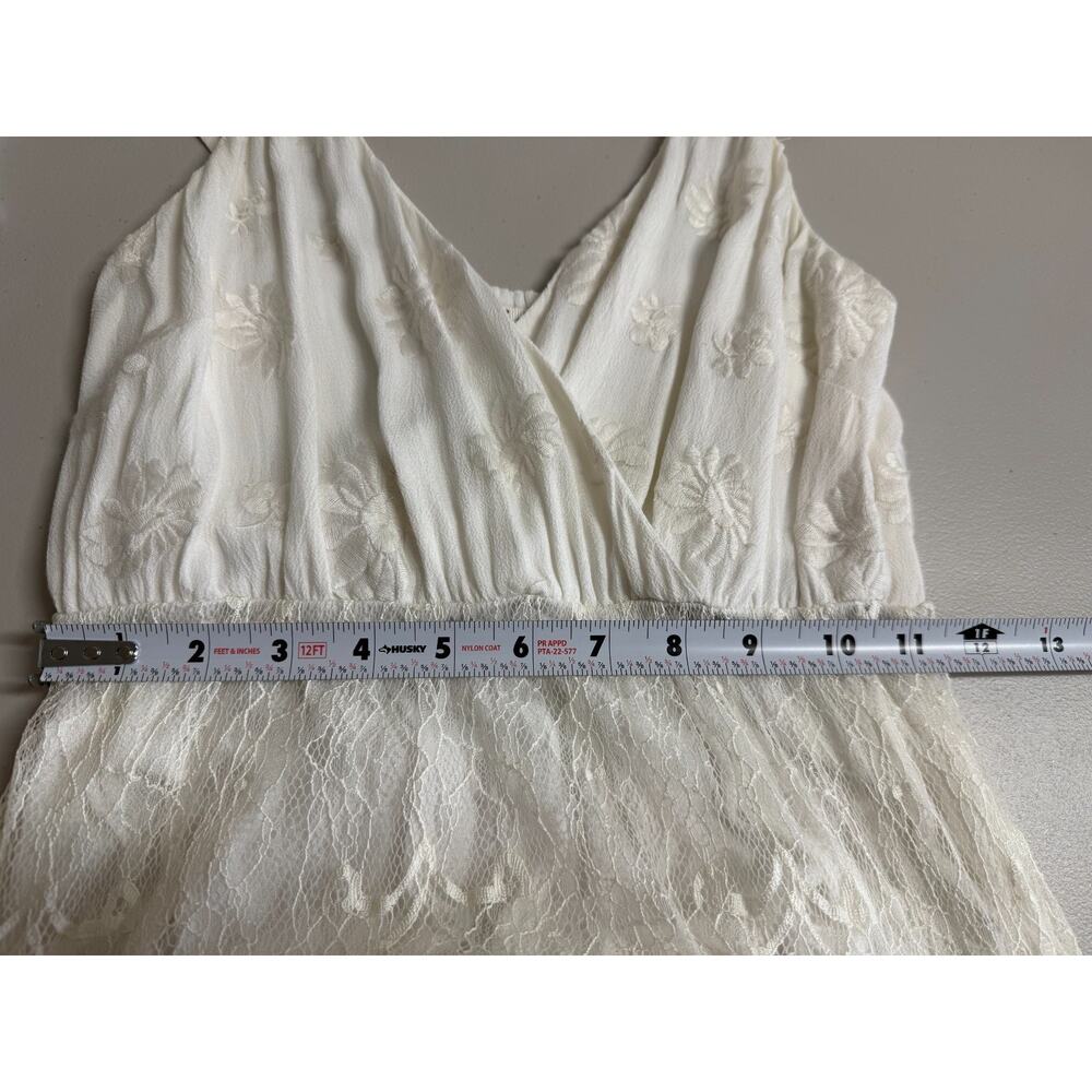 Willow & Clay Lace Babydoll Maxi Dress Womens Size Small Ivory Bohemian Romantic - Picture 8 of 13
